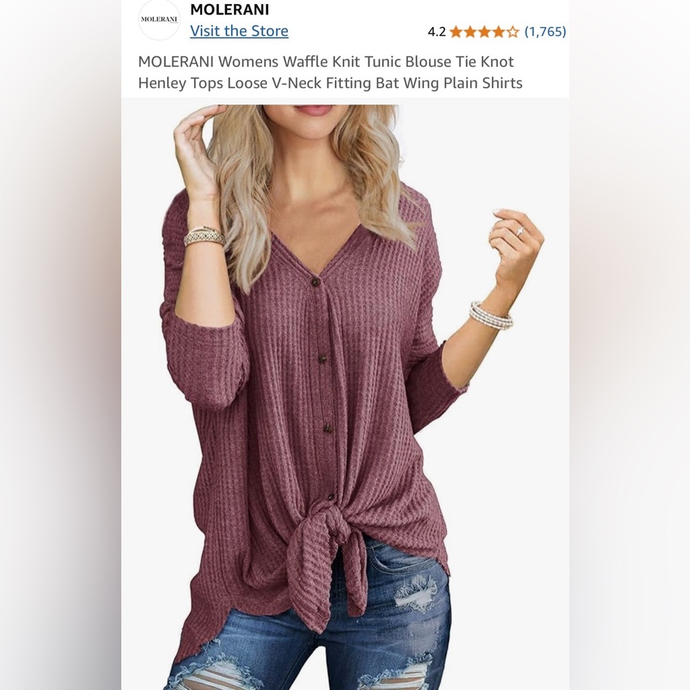 Mauve Button-Down Knit Top